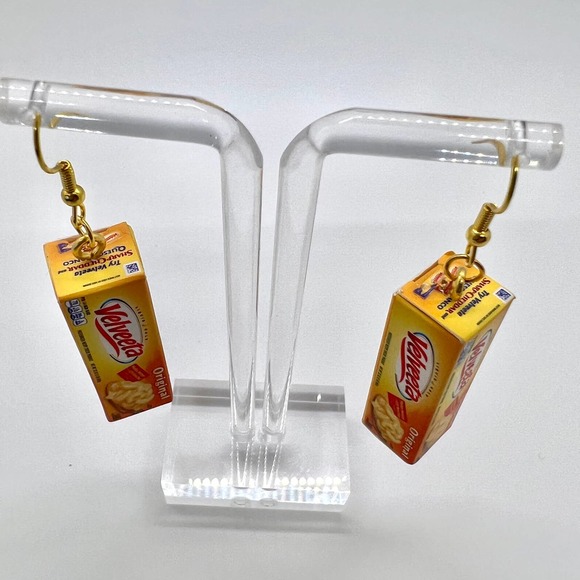 Velveeta Earrings - Football Rotel Cheese Box Earrings - Mini Brands Earrings - Picture 2 of 7